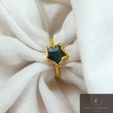Natural Green Emerald Ring, Bohemian Ring, May Birthstone Jewelry, Emerald Electroplated Ring, Engagement Ring, Gift For Her, Gift Idea